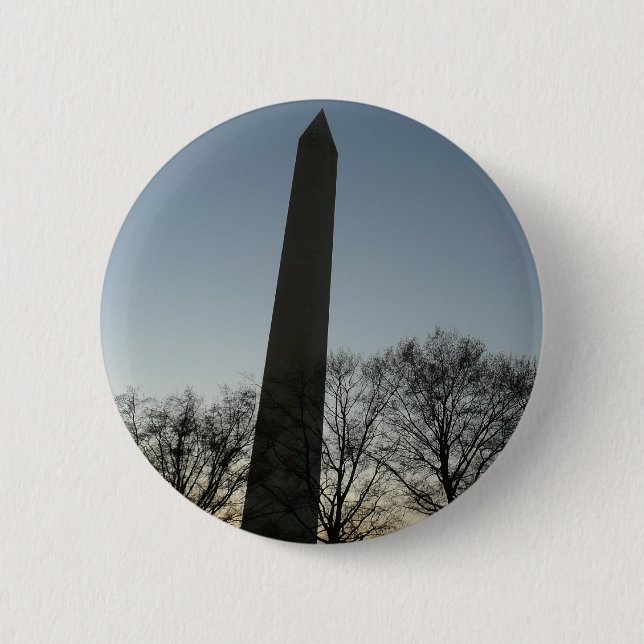 Badge Rond 5 Cm Monument de Washington dans le paysage d'hiver II (Devant)