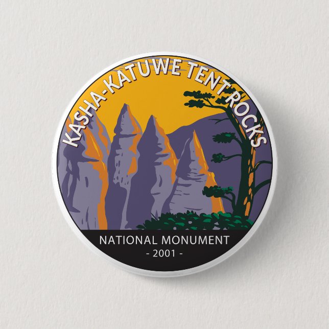 Badge Rond 5 Cm Monument national de Kasha - Katuwe Tent Rocks (Devant)