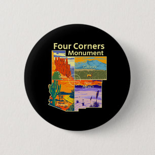 Badge Rond 5 Cm Monument vintage de Four Corners avec le parc nati