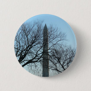 Badge Rond 5 Cm Monument Washington en Hiver I Paysage