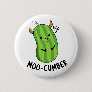 Badge Rond 5 Cm Moo-concombre Funny Veggie Cucumber Pun