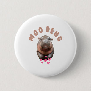 Badge Rond 5 Cm MOO-DENG LE CÉLÈBRE BÉBÉ PIGMY HIPPO MOODENG T-Shi