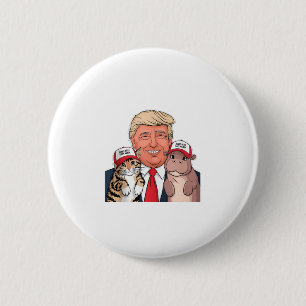 Badge Rond 5 Cm Moo Dengs Trump Trio Cat Hippo et la sécurité des