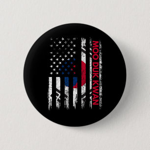 Badge Rond 5 Cm Moo Duk Kwan Karate Arts Martiaux Formation Coréen