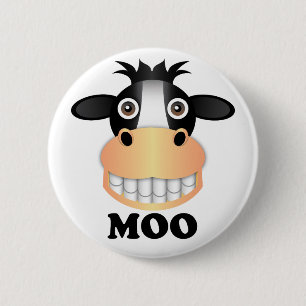 Badge Rond 5 Cm Moo - Standard, Bouton rond De 2¼ Pouce 