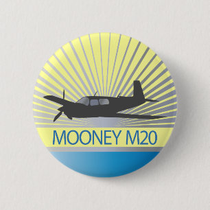 Badge Rond 5 Cm Mooney M20 Aviation