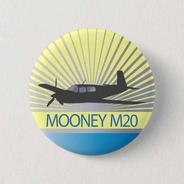 Badge Rond 5 Cm Mooney M20 Aviation (Devant)