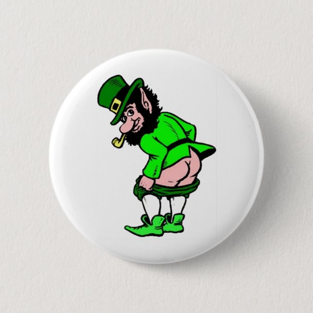Badge Rond 5 Cm Mooning Leprechaun (Devant)