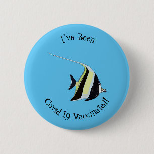 Badge Rond 5 Cm Moorish idol fish cartoon illustration