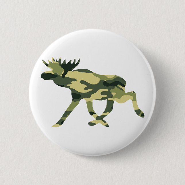 Badge Rond 5 Cm Moose / Elk Woodland Camouflage / Camo (Devant)