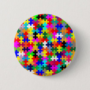 Badge Rond 5 Cm Morceaux denteux en couleurs