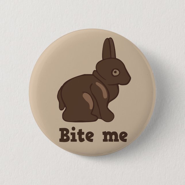 Badge Rond 5 Cm Mordez-moi bouton de lapin de Pâques (Devant)
