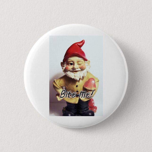 Badge Rond 5 Cm Mordez-moi gnome (Devant)