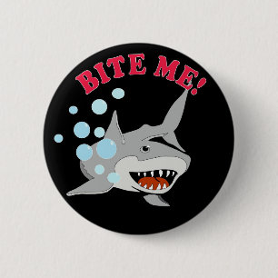 Badge Rond 5 Cm Mordez-moi requin