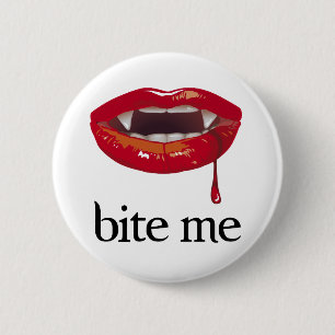 Badge Rond 5 Cm Mordez-moi vampire