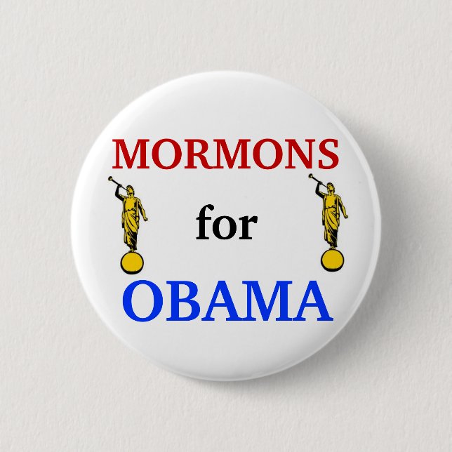 Badge Rond 5 Cm Mormons pour le bouton d'Obama 2012 (Devant)