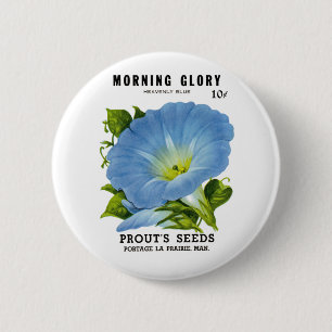 Badge Rond 5 Cm Morning Glory Vintage Seed Packet