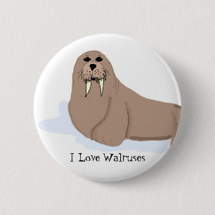 Badge Rond 5 Cm Morse de dessin animé
