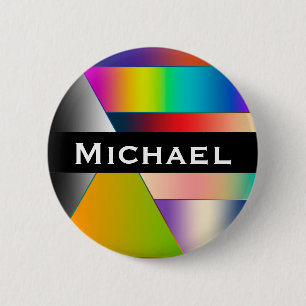 Badge Rond 5 Cm MOSAIC rayures triangles couleur II + vos idées