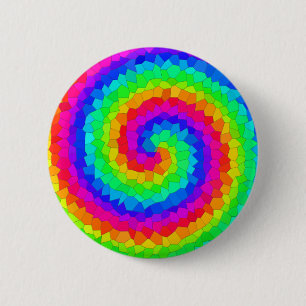 Badge Rond 5 Cm Mosaïque arc-en-ciel