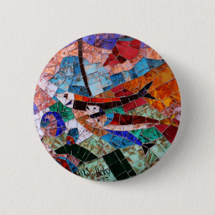 Badge Rond 5 Cm Mosaïque de Murano