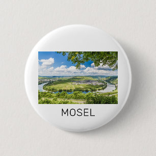 Badge Rond 5 Cm Moselle Loop Trittenheim Panorama Allemagne Souven