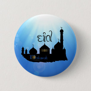 Badge Rond 5 Cm Mosquée de l'Aïd Moubarak avec typographie