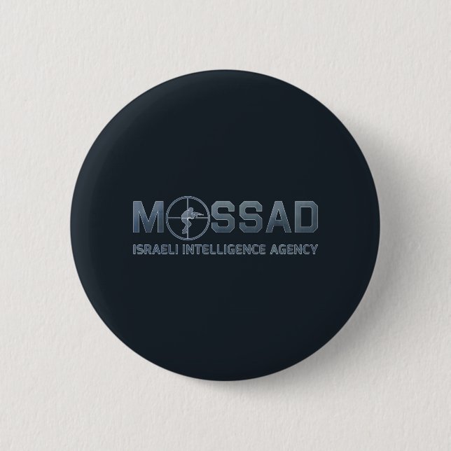 Badge Rond 5 Cm Mossad - agence d'intelligence israélienne - (Devant)