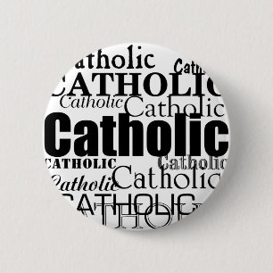 Badge Rond 5 Cm Mot catholique