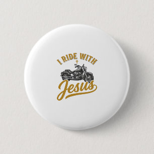 Badge Rond 5 Cm Motard Chrétien Je Roule Avec Jésus Vintage Moto