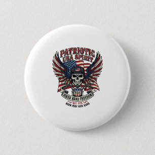 Badge Rond 5 Cm Motard Patriotique Crâne Motard Route Liberté Patr