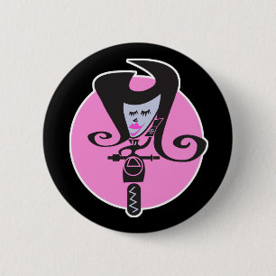 Badge Rond 5 Cm motard scooter rétro chic
