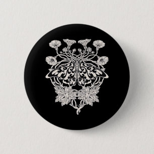 Badge Rond 5 Cm Moth Talisman - Whimsigoth sérigraphie Style Drawi
