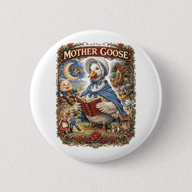 Badge Rond 5 Cm Mother Goose (Devant)