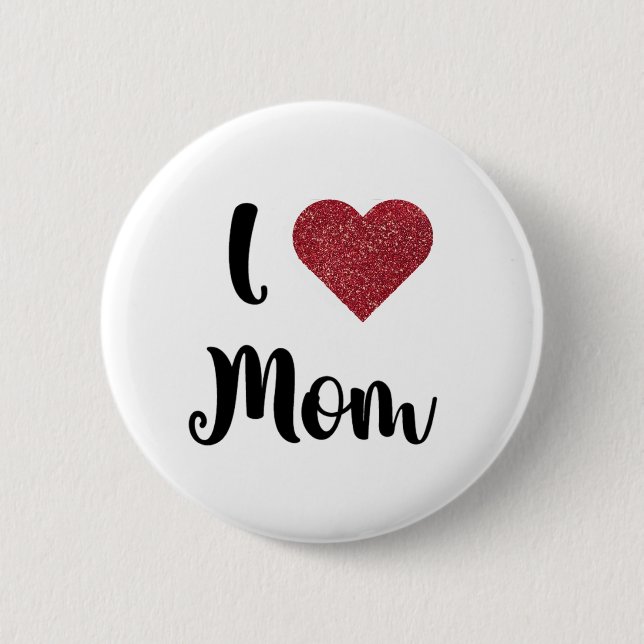 Badge Rond 5 Cm Mother's Day I Love Mom Heart Explosion Gift  (Devant)