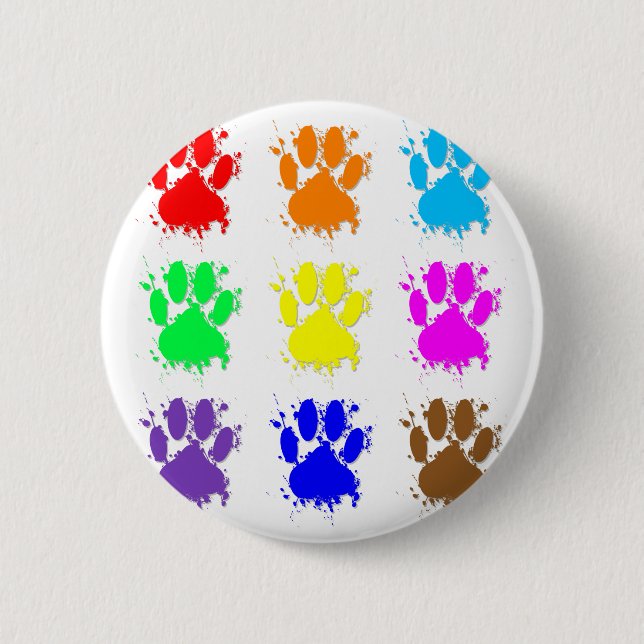 Badge Rond 5 Cm Motif à mâchoires pour chien d'encre (Devant)