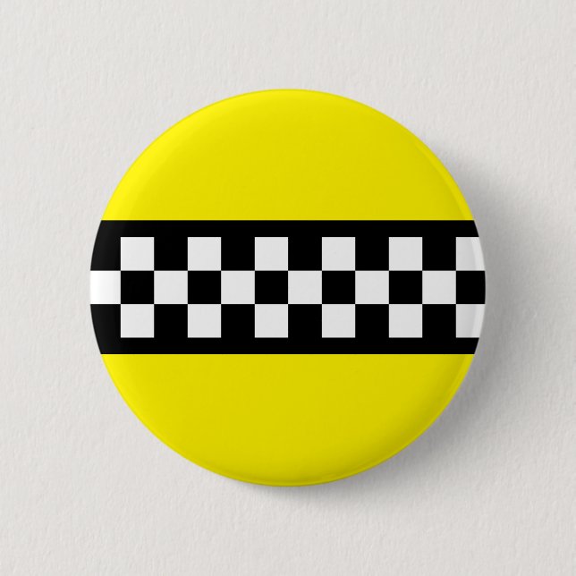 Badge Rond 5 Cm Motif à rayures Taxi Check (Devant)