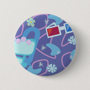 Badge Rond 5 Cm motif à trois dimensions de boomerang d'années '