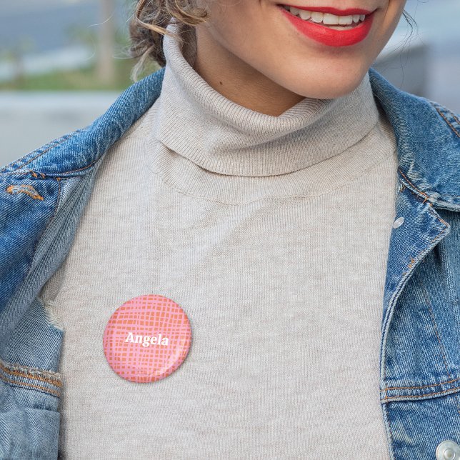 Badge Rond 5 Cm Motif Abstrait Retro Grid personnalisable (Créateur téléchargé)