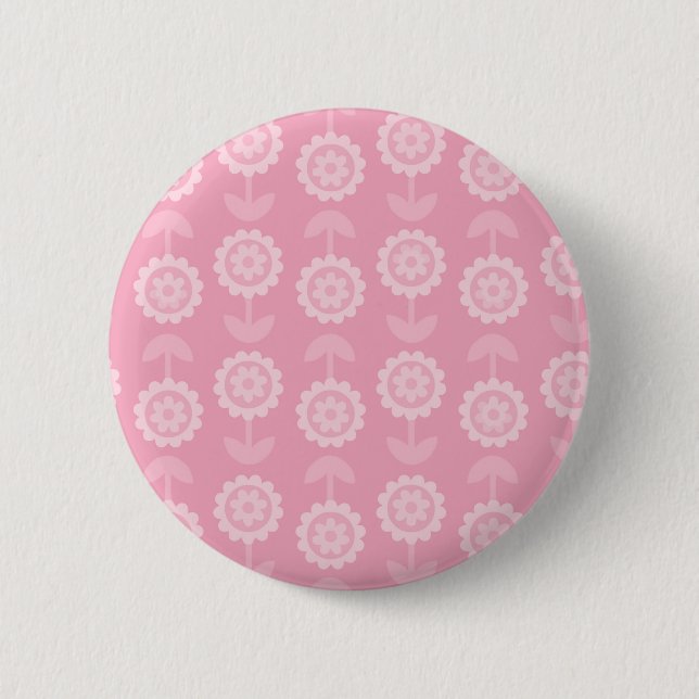 Badge Rond 5 Cm Motif Art Abstrait rose Fleurs florales (Devant)