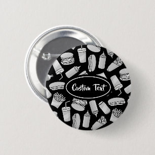Badge Rond 5 Cm Motif blanc pour icônes de restauration rapide