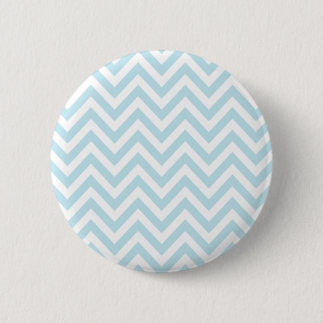 Badge Rond 5 Cm Motif bleu-clair et blanc de rayure de Chevron (Devant)