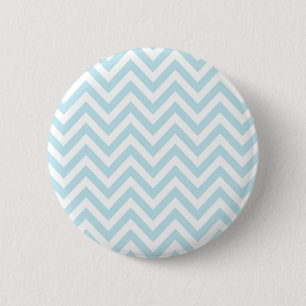 Badge Rond 5 Cm Motif bleu-clair et blanc de rayure de Chevron