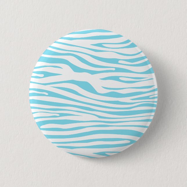 Badge Rond 5 Cm Motif bleu de rayure de zèbre (Devant)