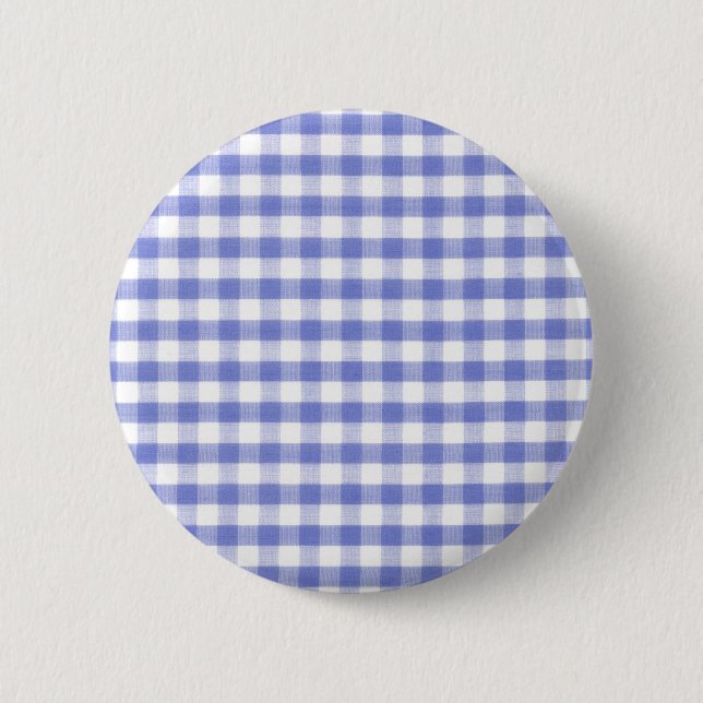 Badge Rond 5 Cm Motif bleu-foncé de guingan (Devant)