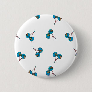 Badge Rond 5 Cm Motif Blue Cherry