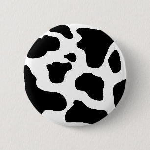 Badge Rond 5 Cm Motif brouillé noir et blanc d'impression de vach