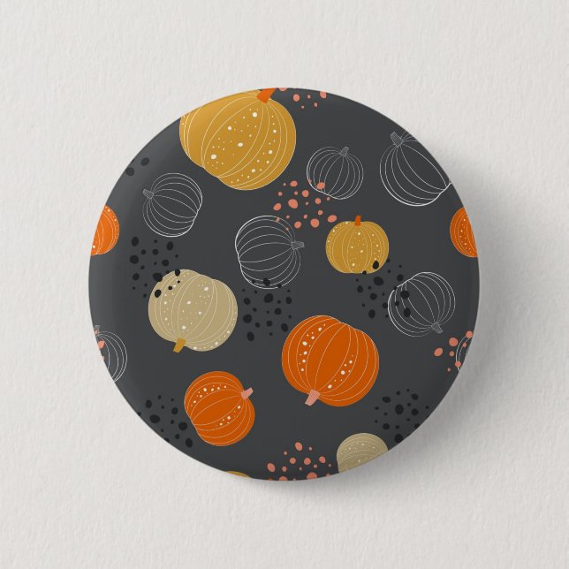 Badge Rond 5 Cm motif citrouille (Devant)