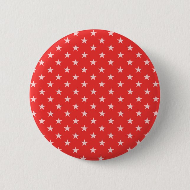 Badge Rond 5 Cm Motif Classique De Chic Poppy Red Et White Stars (Devant)