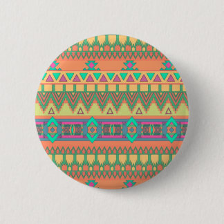 Badge Rond 5 Cm Motif coloré de la tribu Aztec Ikat de Chevron Zig
